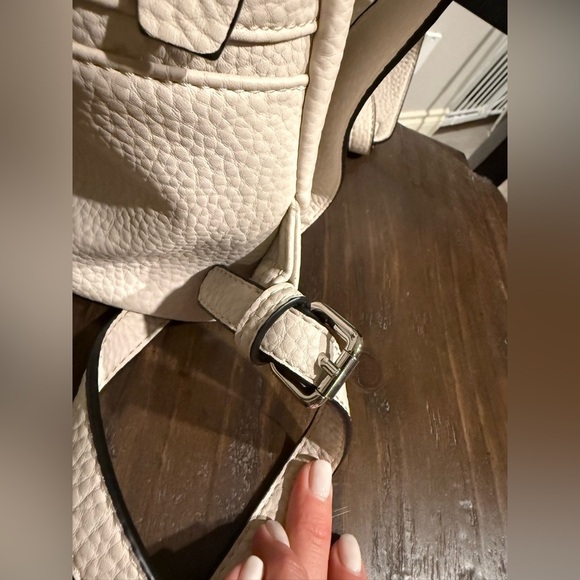 COLAB Cream Pebble Vegan Leather Backpack - Picture 8 of 16